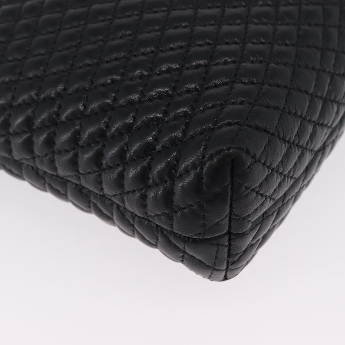 Bally Vintage Chain Quilted Leather, Black, Leather, Shoulder Bag