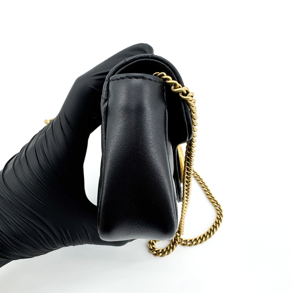 Gucci GG Marmont Flap Matelasse Leather, Black, Leather, Handbag