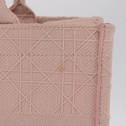Christian Dior Book Cannage Embroidered Canvas, Pink, Canvas, Tote Bag