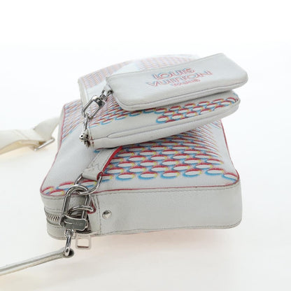 Louis Vuitton Trio Messenger Limited Edition Damier Spray Leather, White, Canvas, Handbag