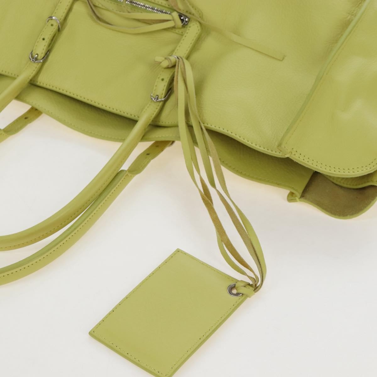 Balenciaga Papier A4 Zip Around Classic Studs Leather, Yellow, Leather, Handbag