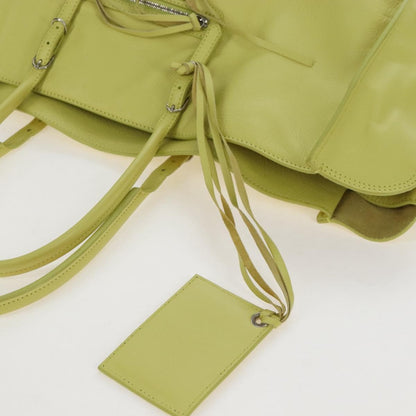 Balenciaga Papier A4 Zip Around Classic Studs Leather, Yellow, Leather, Handbag