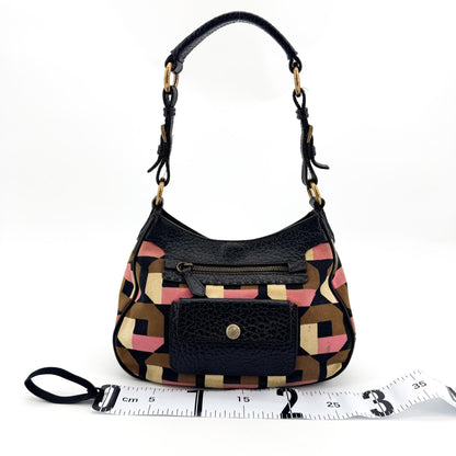 Prada Shoulder Canvas and Leather, Black, Canvas, Shoulder Bag