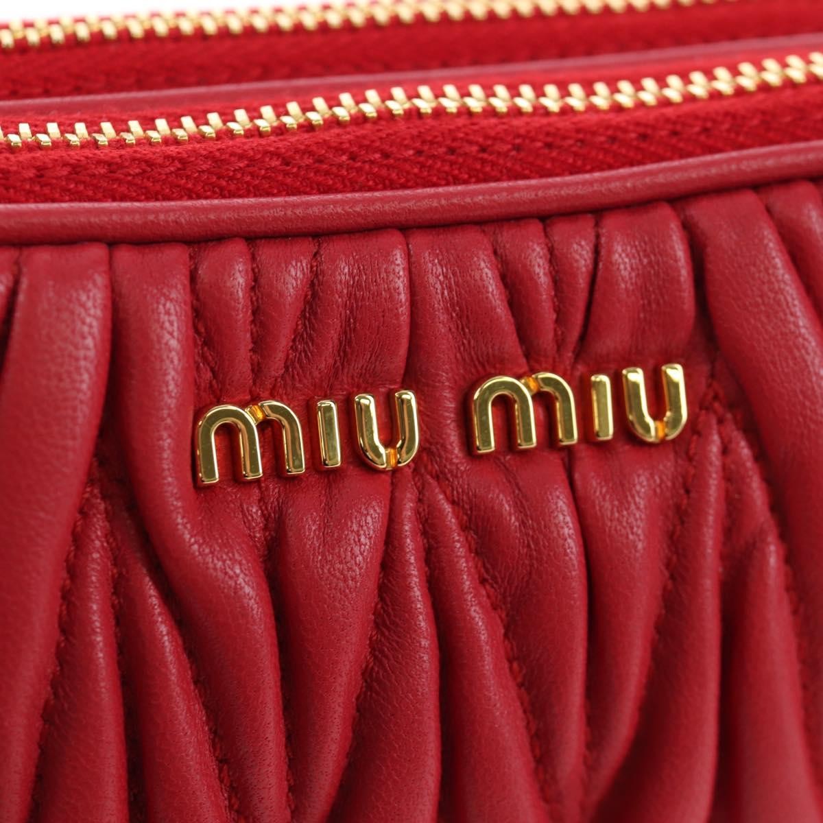 Miu Miu Tech Matelasse Leather, Red, Leather, Crossbody Bag