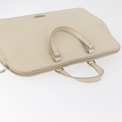 Prada Convertible Travel Saffiano Leather, Beige, Leather, Briefcase