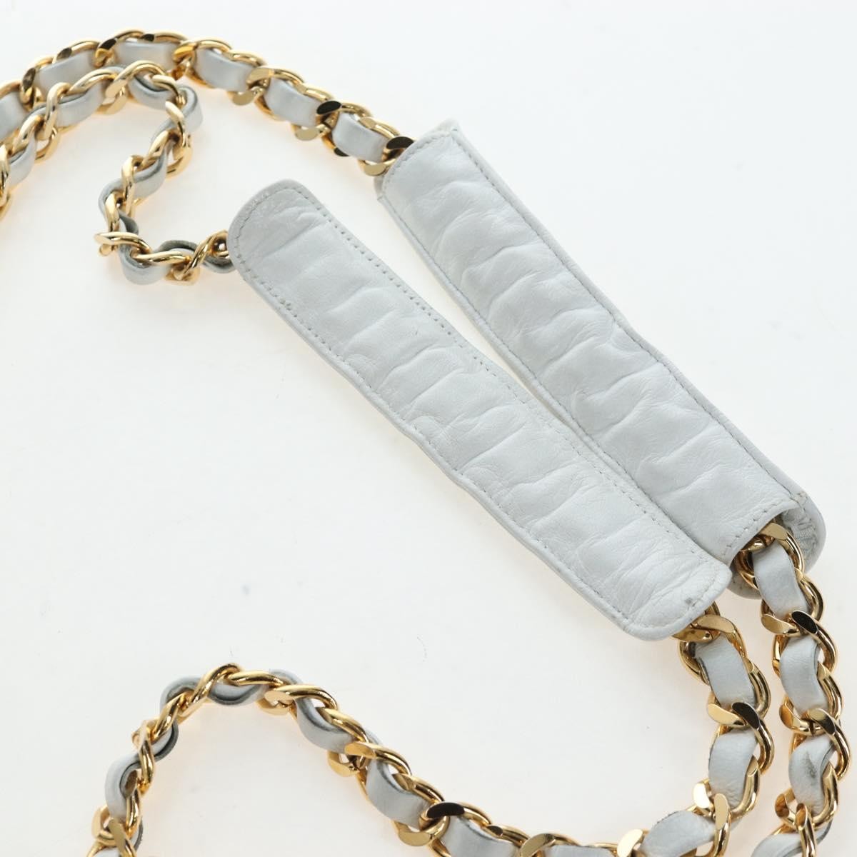 Chanel Shoulder Quilted Leather, White, Leather, Shoulder Bag