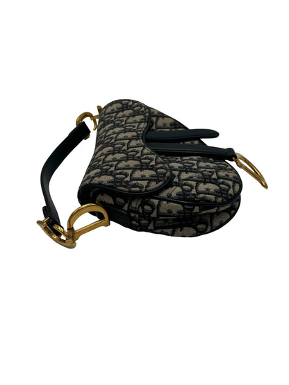 Christian Dior Saddle Oblique Canvas, Beige, Canvas, Handbag