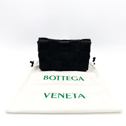 Bottega Veneta Cassette Maxi Intrecciato Leather, Black, Leather, Crossbody Bag