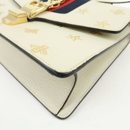Gucci Sylvie Belt Leather, Beige, Calfskin, Handbag