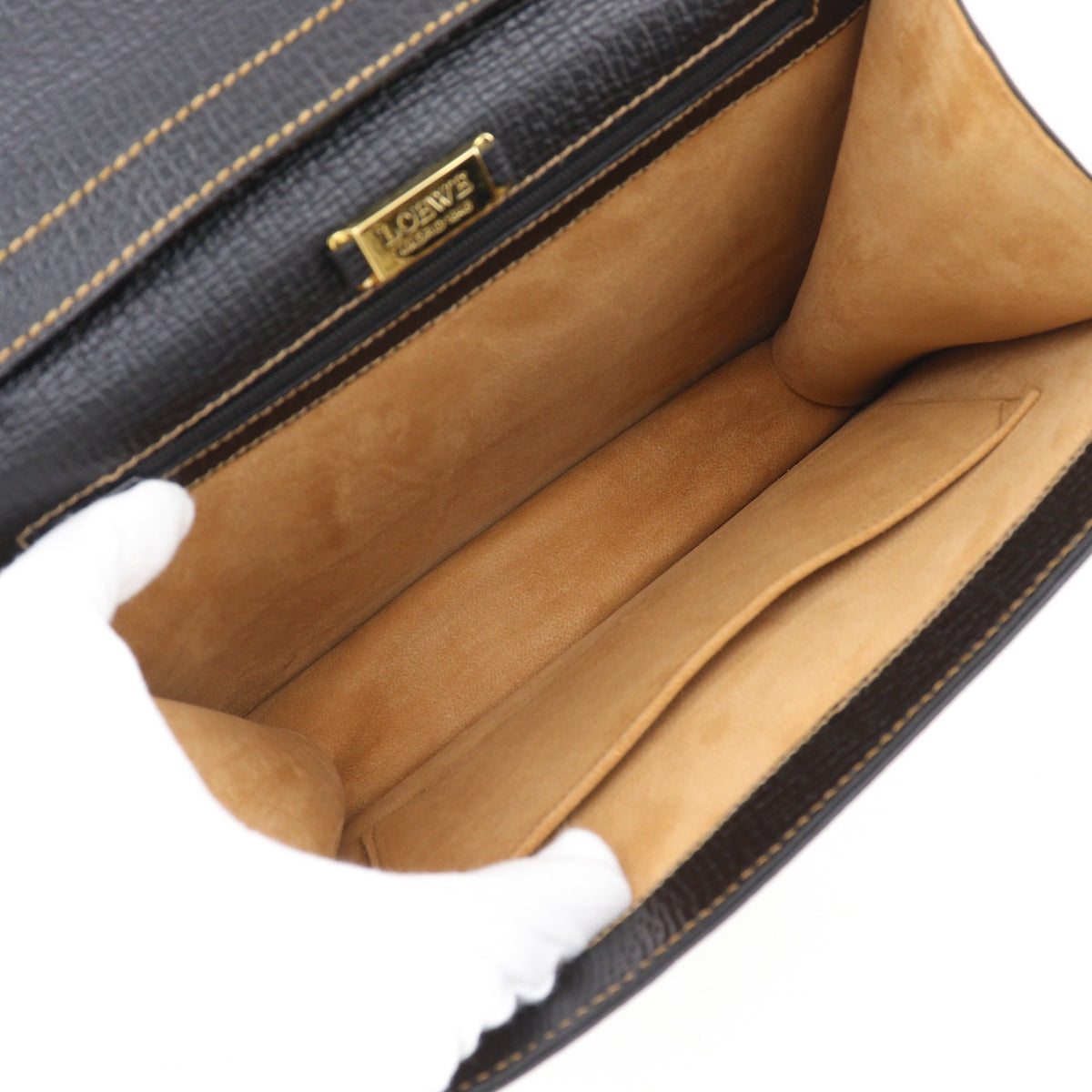 Loewe Barcelona Dome Top Handle Leather, Black, Leather, Handbag