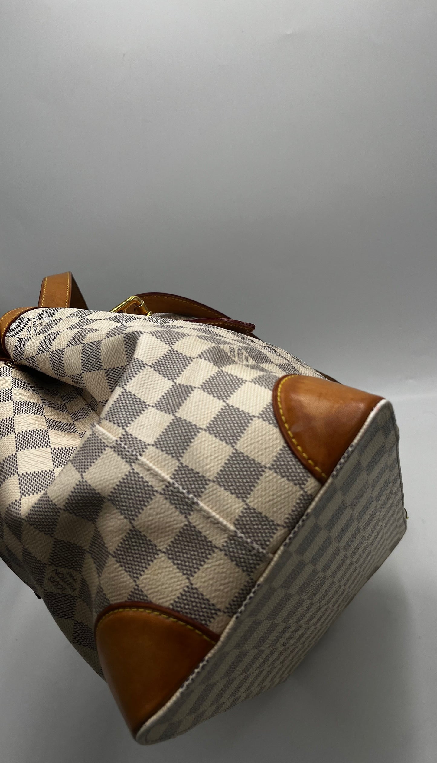 Louis Vuitton Hampstead Handbag Damier, Beige, Canvas, Handbag