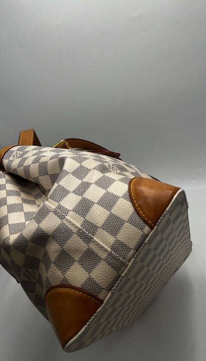 Louis Vuitton Hampstead Handbag Damier, Beige, Canvas, Handbag