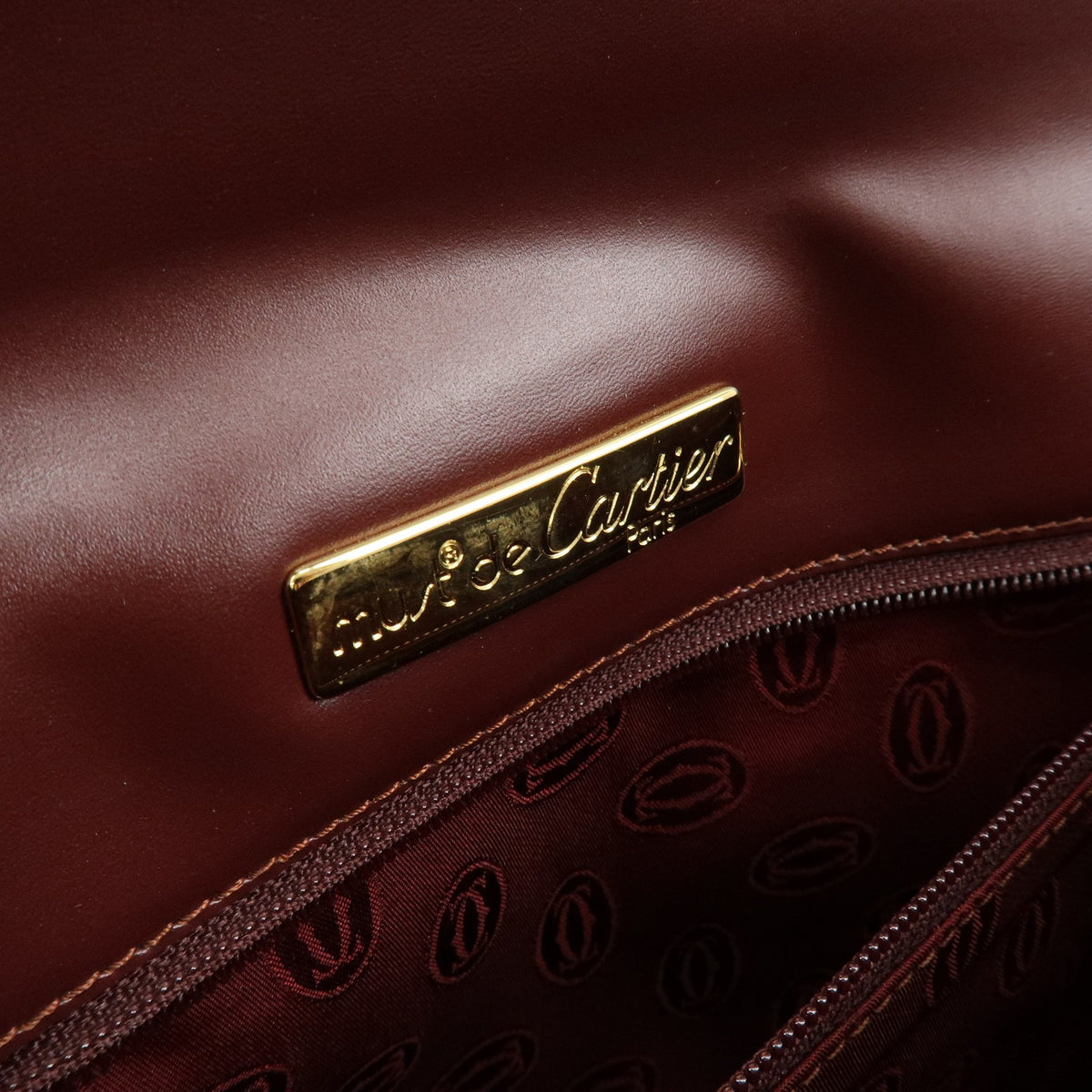 Cartier Must de Cartier Clutch Leather, Burgundy, Leather, Clutch