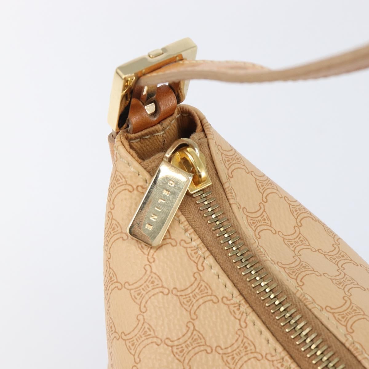 Celine Vintage Zip Hobo Macadam Canvas, Beige, Canvas, Shoulder Bag