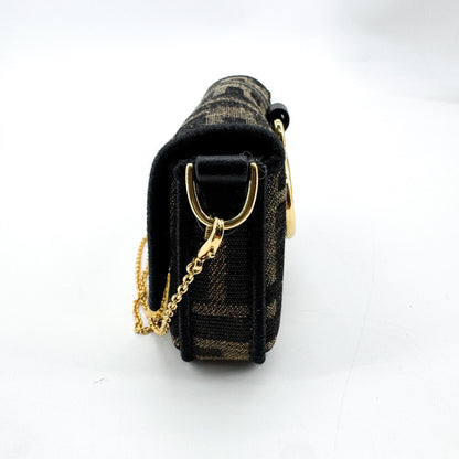 Fendi Baguette NM Zucca Canvas, Black, Canvas, Handbag