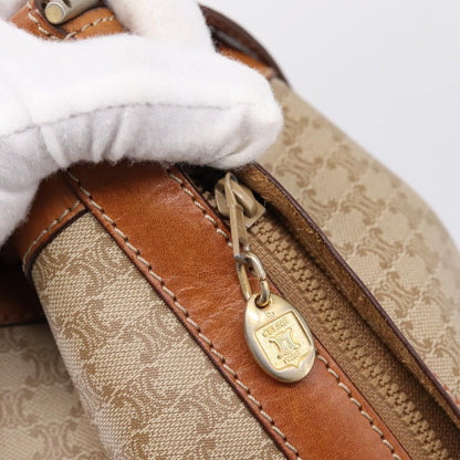 Celine Macadam Leather, Beige, Canvas, Shoulder Bag