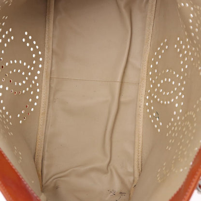 Chanel Triple CC Perforated Patent, Orange, Patent Leather, Tote Bag