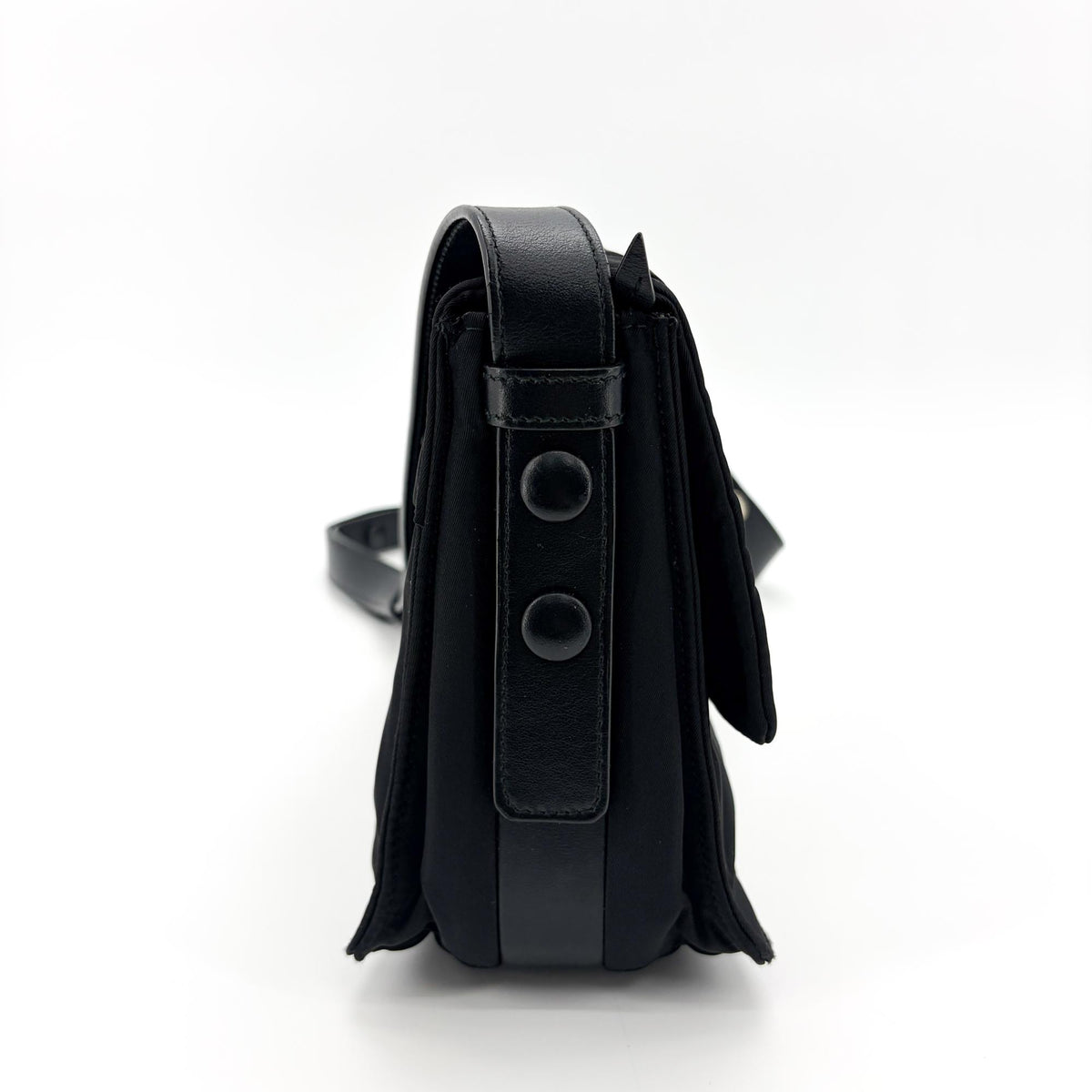 Prada Padded Flap Re-Nylon, Black, Nylon, Shoulder Bag