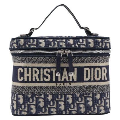 Christian Dior DiorTravel Vanity Case Oblique Canvas, Navy, Canvas, Handbag