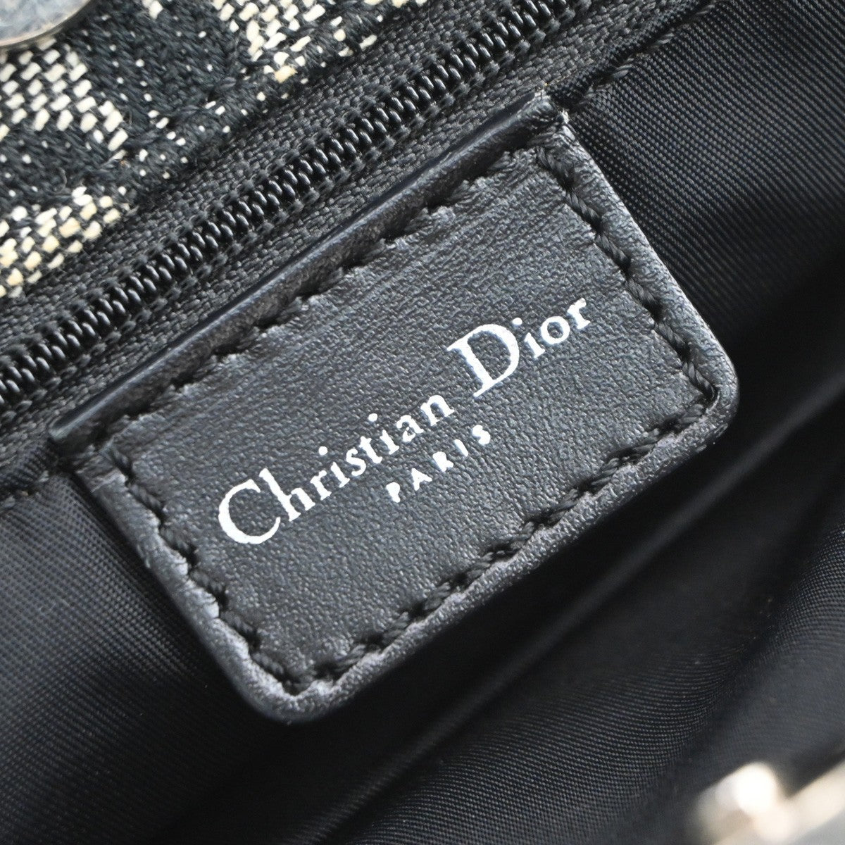 Christian Dior Vintage Open Diorissimo Canvas, Black, Canvas, Tote Bag