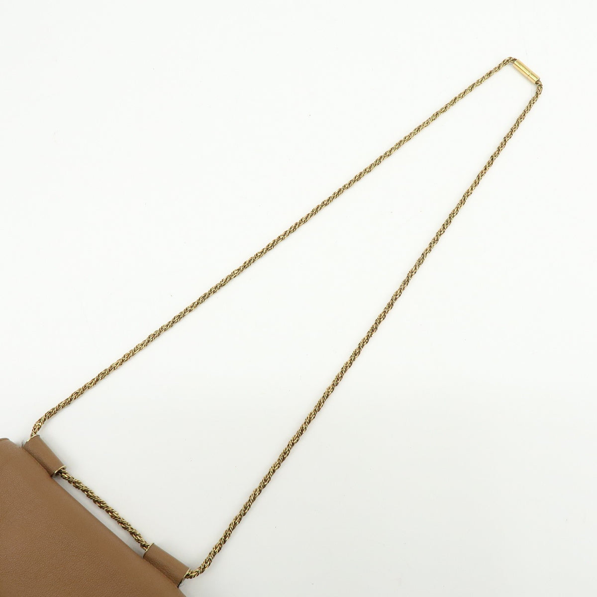 Chloe Elsie Chain Leather, Brown, Leather, Shoulder Bag