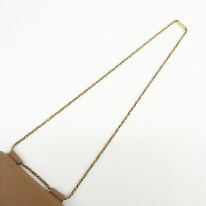 Chloe Elsie Chain Leather, Brown, Leather, Shoulder Bag