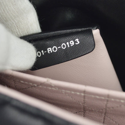 Christian Dior black cannage Leather, Black, Leather, Shoulder Bag