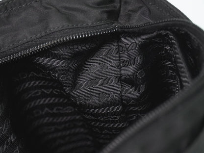 Prada Front Pocket Messenger Quilted Tessuto, Black, Nylon, Shoulder Bag