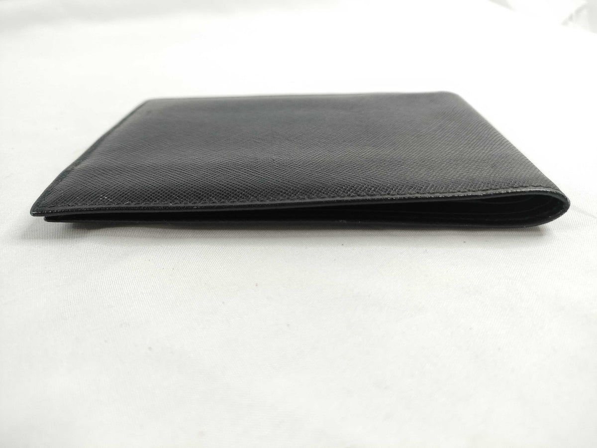 Prada Saffiano bifold Leather, Black, Leather, Wallet