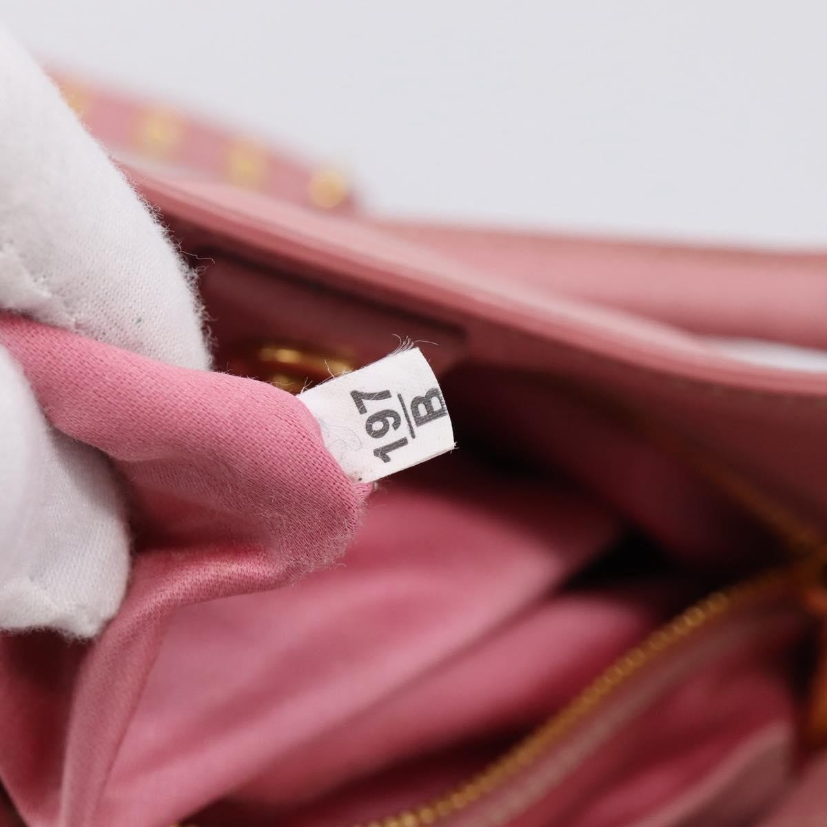 Miu Miu Madras Convertible Leather, Pink, Leather, Tote Bag
