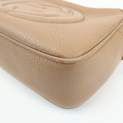 Gucci Soho Disco Leather, Beige, Leather, Crossbody Bag