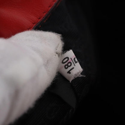 Prada Drawstring Pocket Bucket Soft Calf, Red, Leather, Shoulder Bag