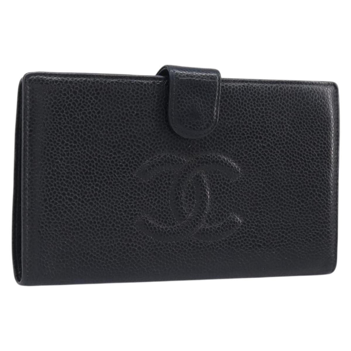 Chanel Timeless CC French Leather, Black, Calfskin, Wallet