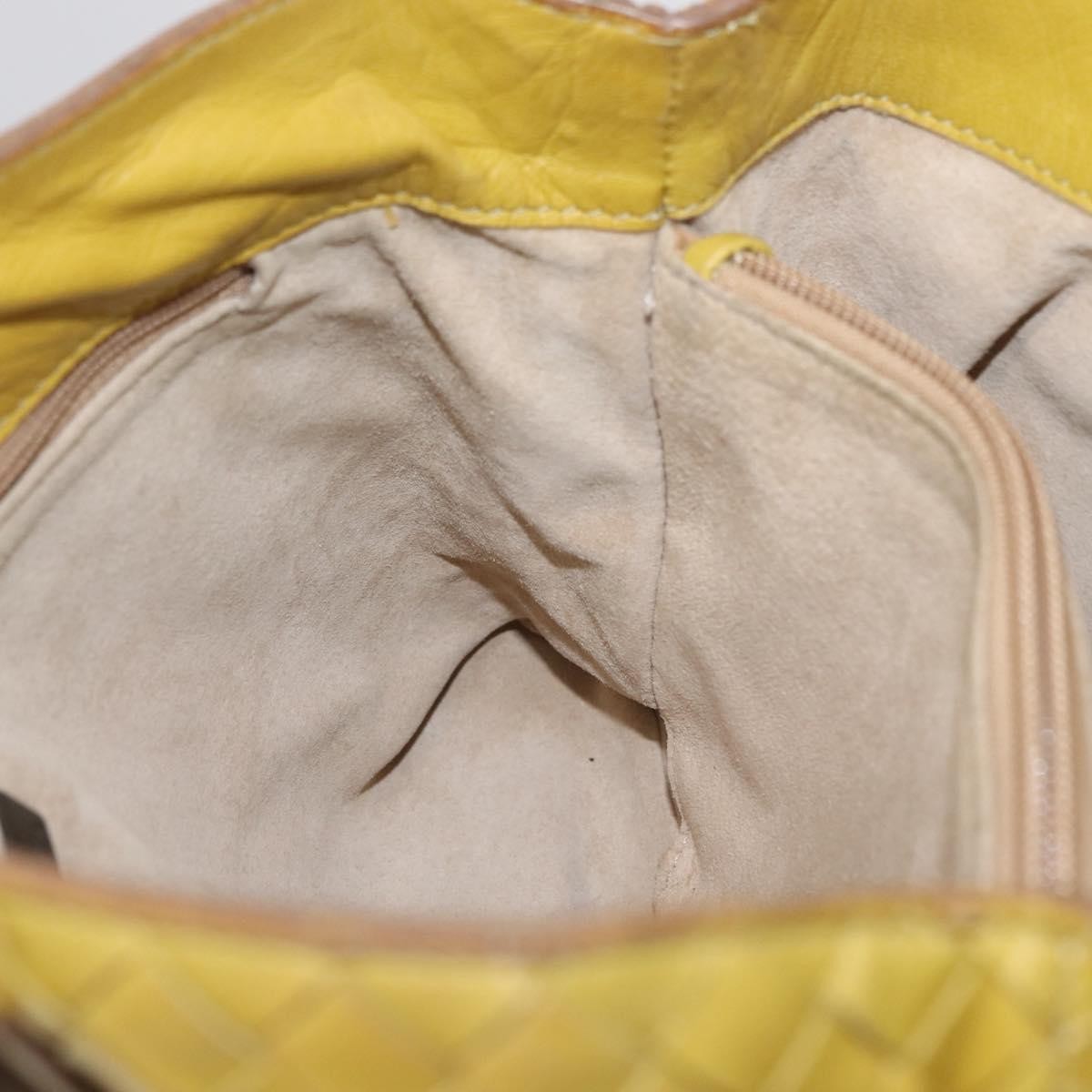 Bottega Veneta Belted Intrecciato Nappa, Yellow, Leather, Tote Bag
