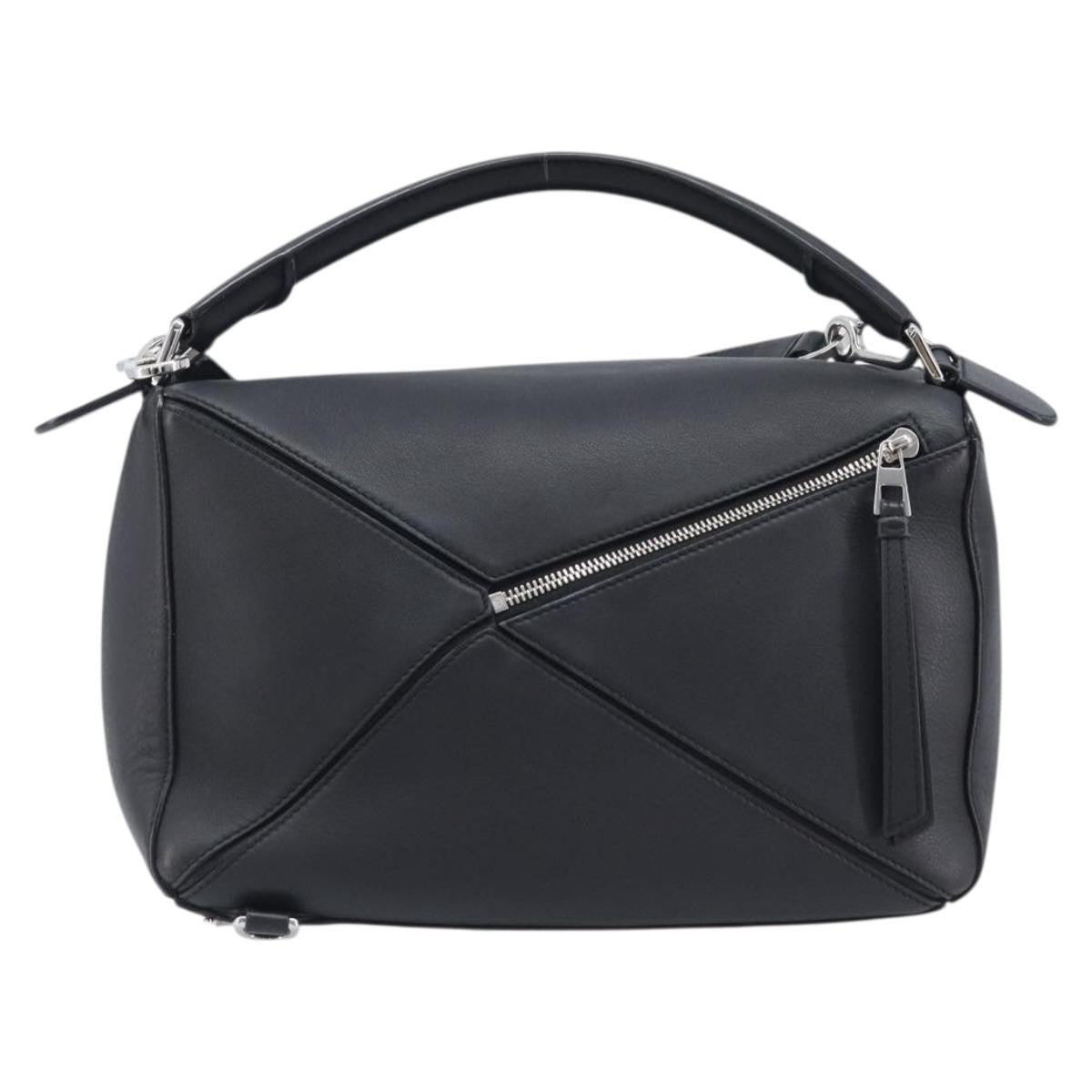 Loewe Puzzle Leather, Black, Leather, Handbag