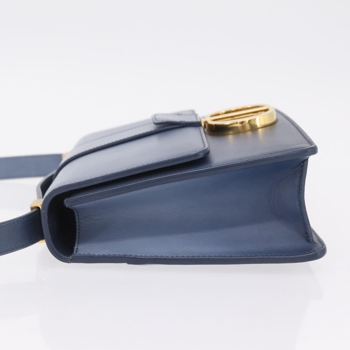 Christian Dior 30 Montaigne Flap Gradient Leather, Blue, Leather, Shoulder Bag