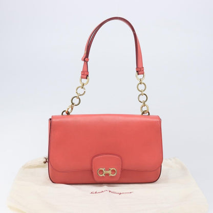 Salvatore Ferragamo Gancini Leather, Pink, Leather, Shoulder Bag