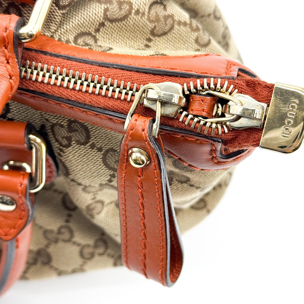 Gucci Sukey Top Handle Satchel GG Canvas with Leather, Brown, Canvas, Handbag
