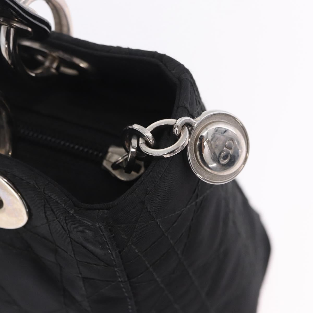Christian Dior Vintage Lady Dior Cannage Quilt Nylon, Black, Nylon, Handbag