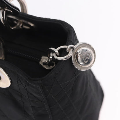 Christian Dior Vintage Lady Dior Cannage Quilt Nylon, Black, Nylon, Handbag