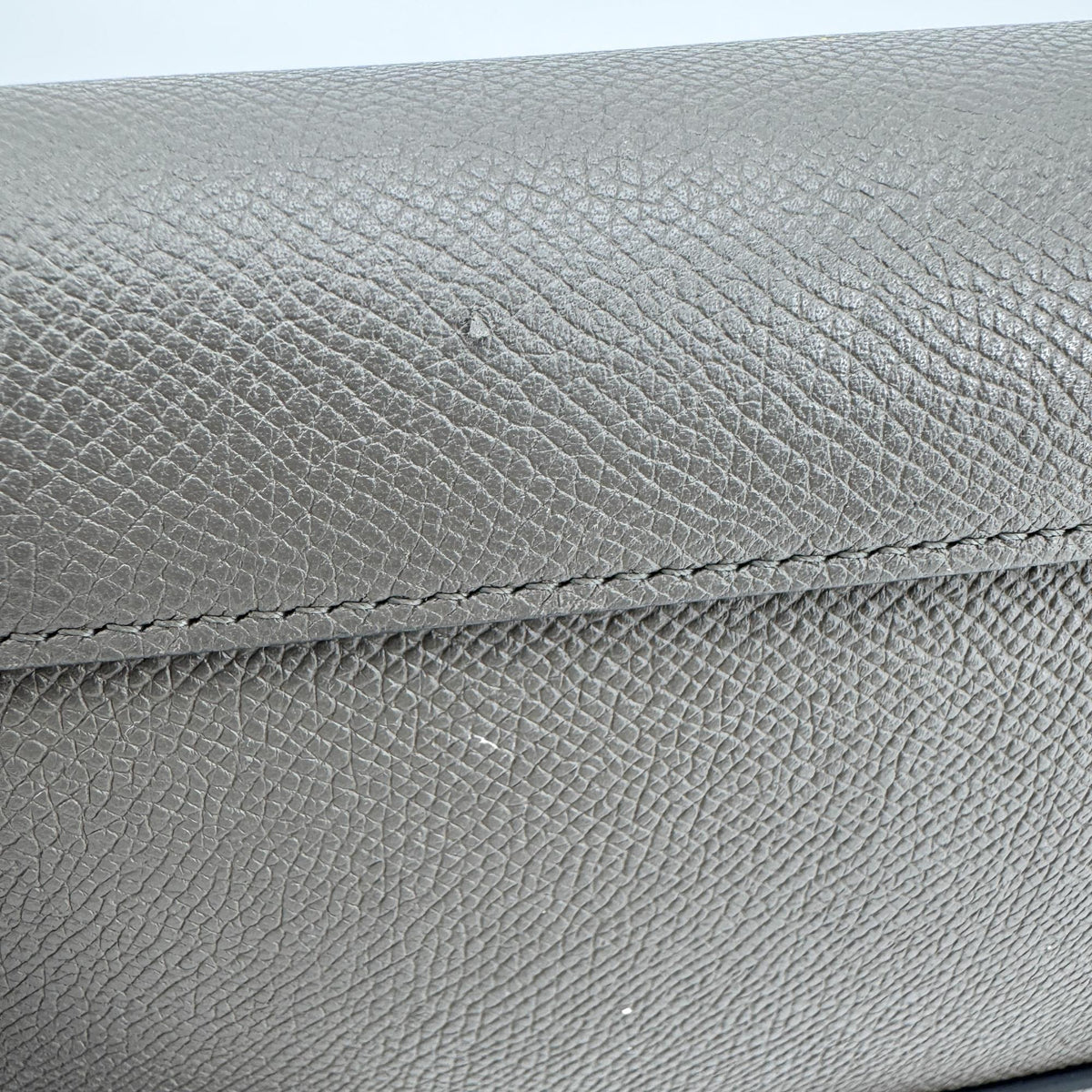 Celine Belt Calfskin, Gray, Leather, Handbag