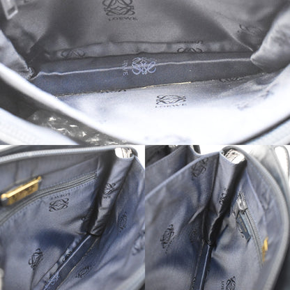 Loewe Vintage Anagram Zip Leather, Navy, Leather, Crossbody Bag