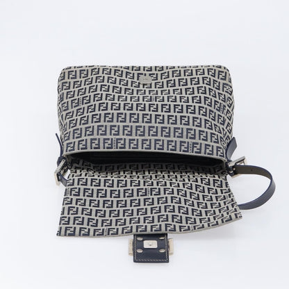 Fendi Zucchino Canvas Mamma Baguette Canvas, Navy, Canvas, Shoulder Bag