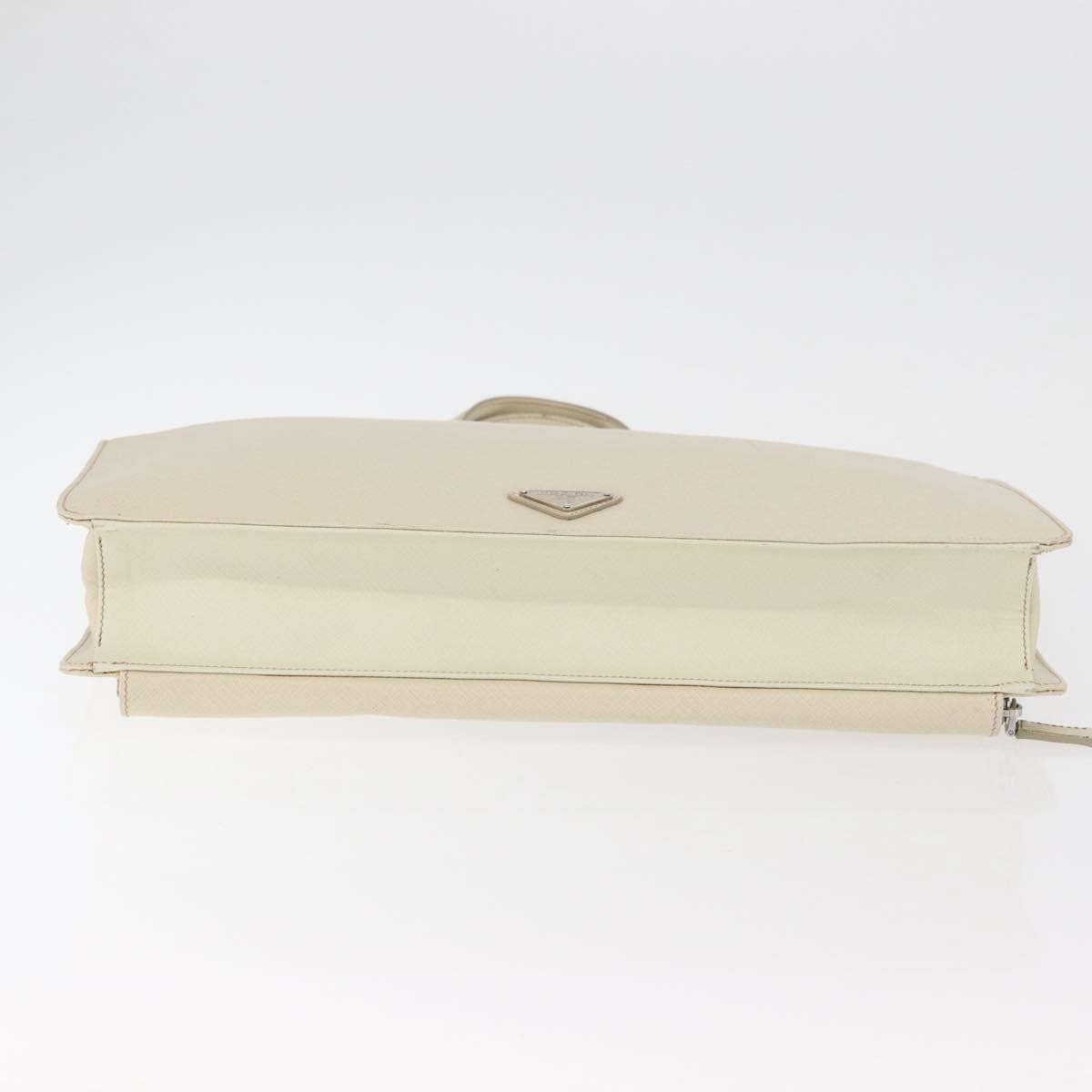 Prada Convertible Travel Saffiano Leather, Beige, Leather, Briefcase