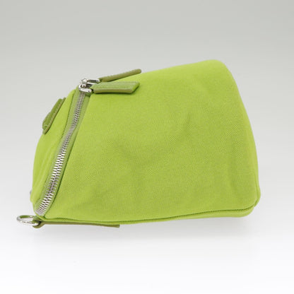 Prada Zipped Triangle Canvas, Green, Canvas, Crossbody Bag