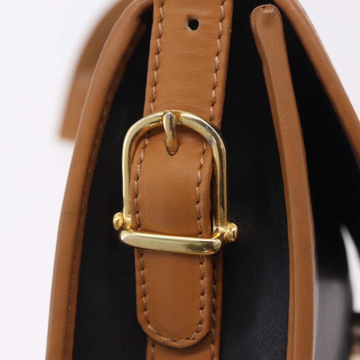 Celine Shoulder Leather, Black, Leather, Shoulder Bag