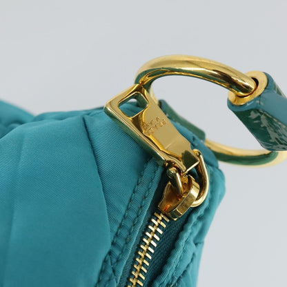 Prada Zip Hobo Chevron Tessuto, Blue, Nylon, Shoulder Bag