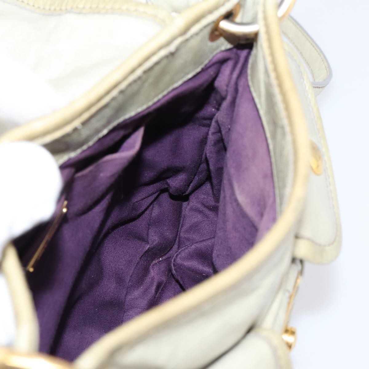 Miu Miu Beau Top Handle Leather, Beige, Leather, Handbag