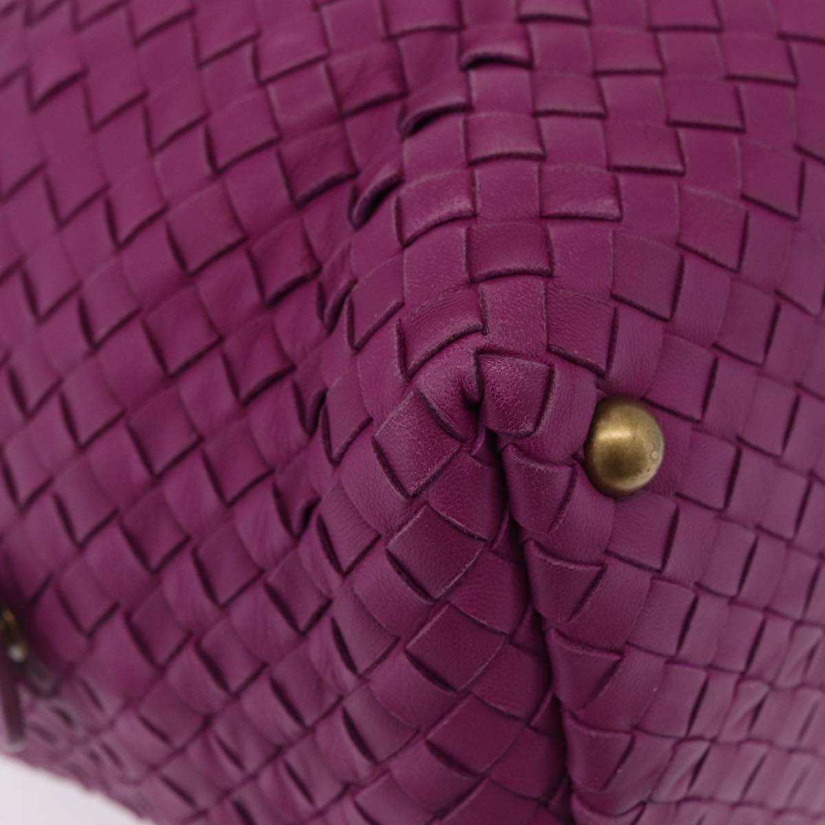 Bottega Veneta New Boston Intrecciato Nappa, Purple, Leather, Handbag