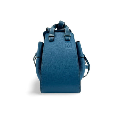 Loewe Hammock Leather, Blue, Leather, Handbag